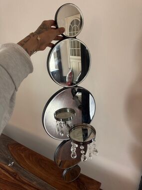 Beautiful Crystal Mirrored Wall Candle Sconce